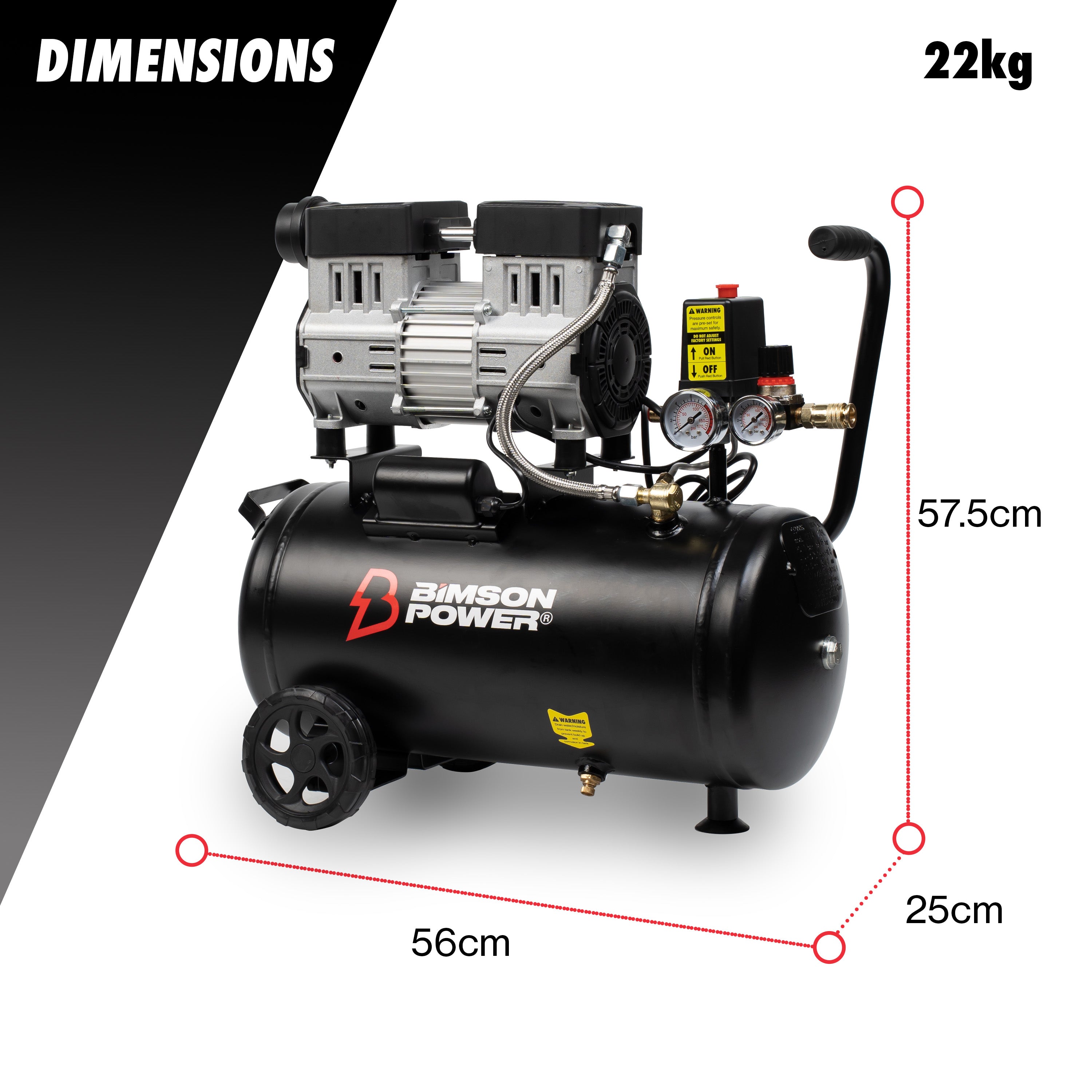 Bimson Power 24L Oil-Free Air Compressor