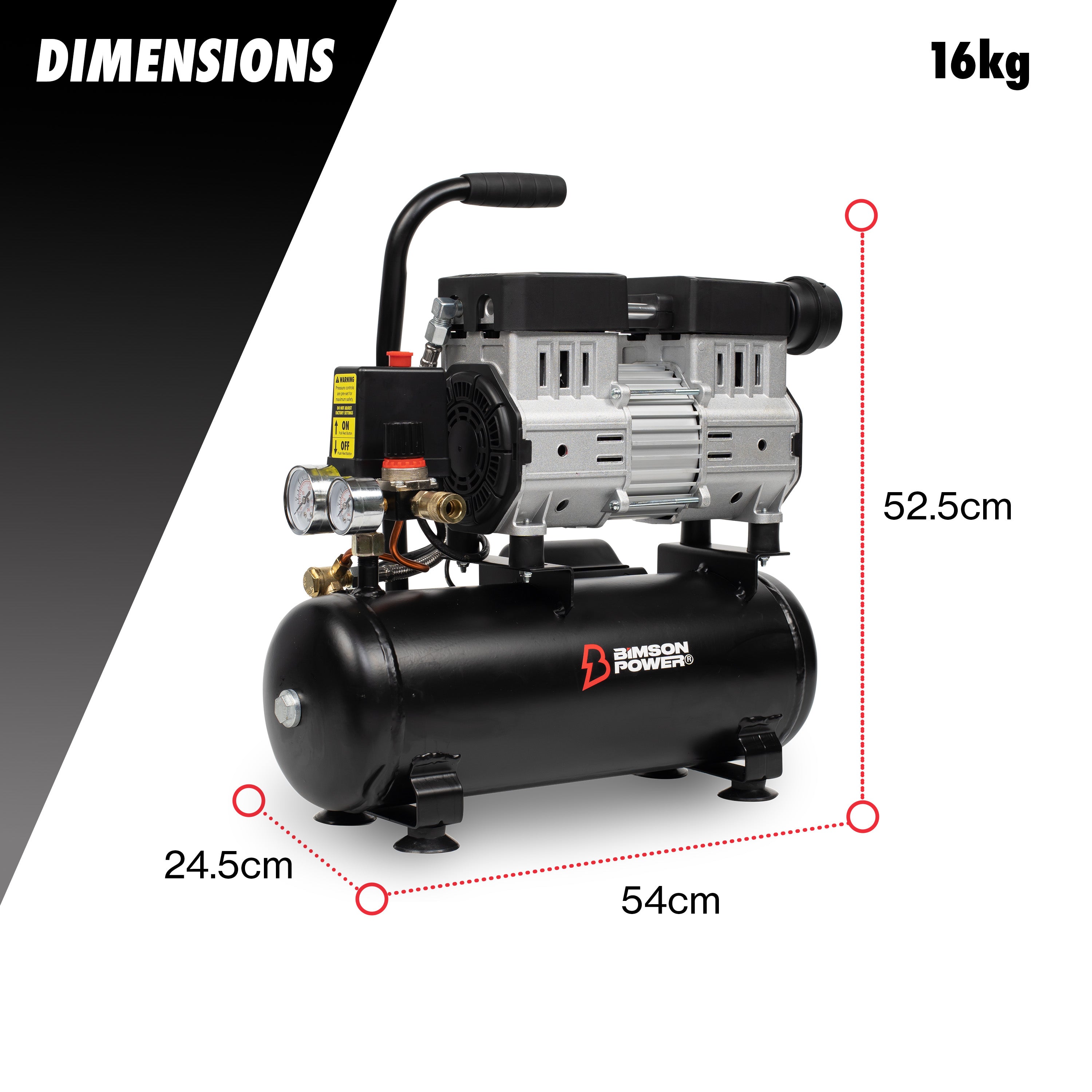 Bimson Power 8L Oil-Free Air Compressor