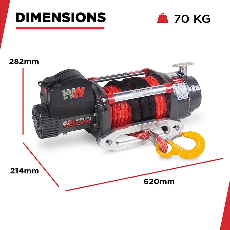 Warrior Samurai 20000lb Winch - 24v Synthetic Rope