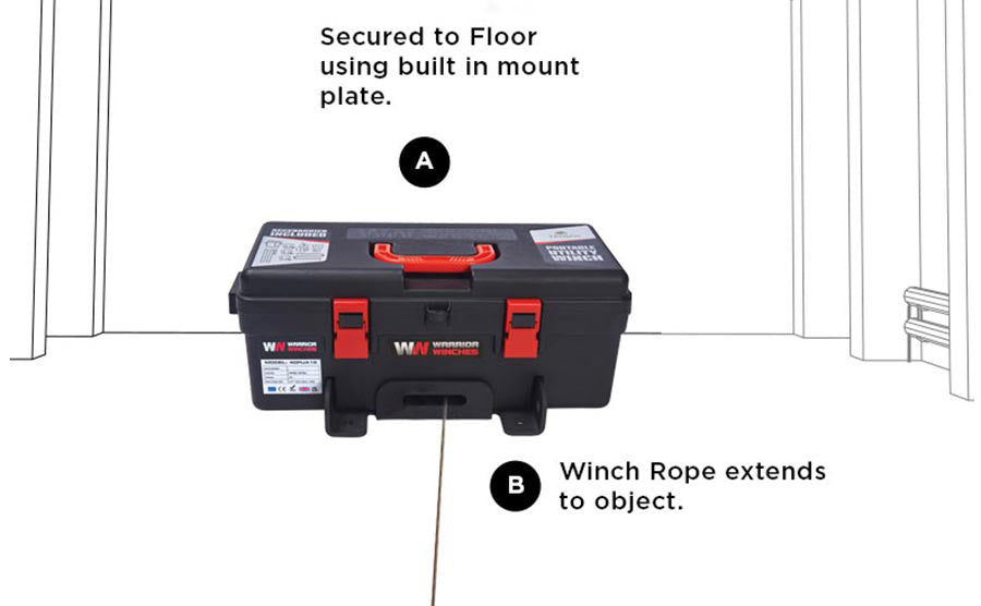 Warrior Trojan Portable 4000lb Electric Winch - Synthetic Rope