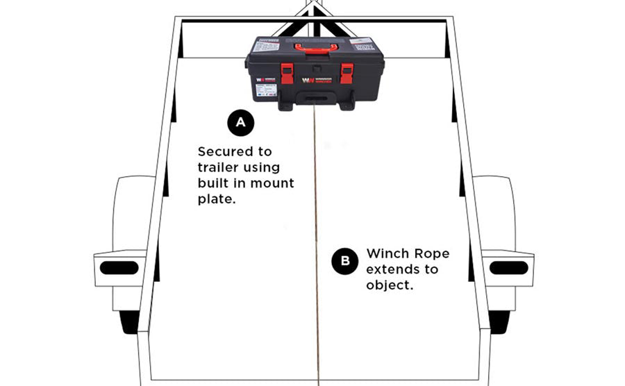 Warrior Trojan Portable 4000lb Electric Winch - Steel Rope