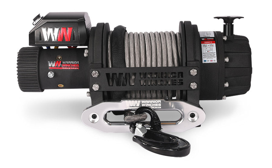 Warrior T1000-2500 25000lb Severe Duty Winch - 12v Synthetic Rope