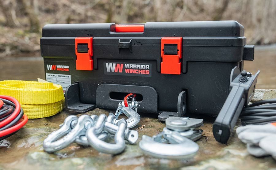 Warrior Trojan Portable 4000lb Electric Winch - Steel Rope